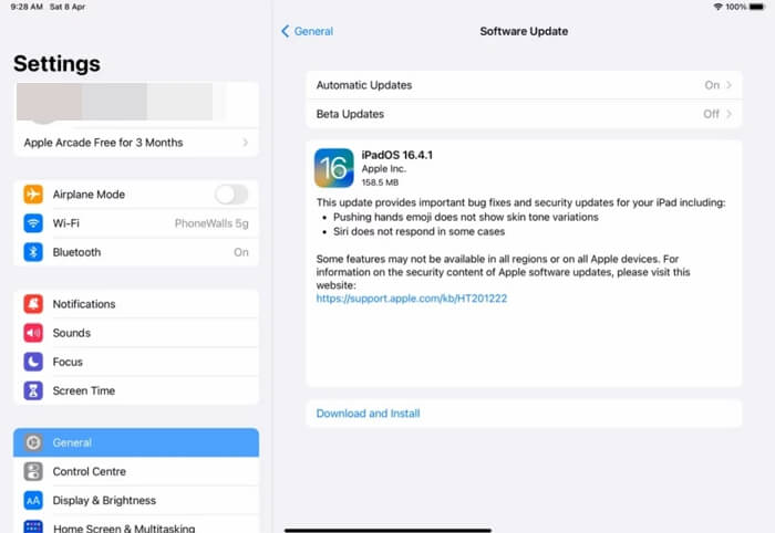 Check for a software update