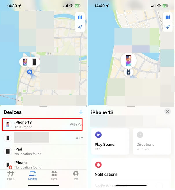 Use the Find My app