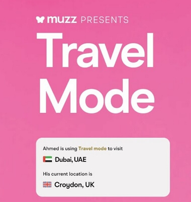 Using Travel Mode on Muzz to Change Location
