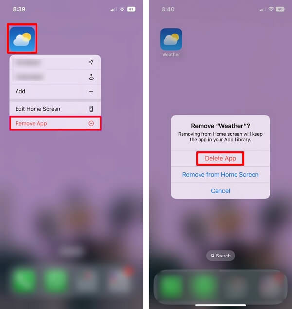 Reinstall the Weather app 