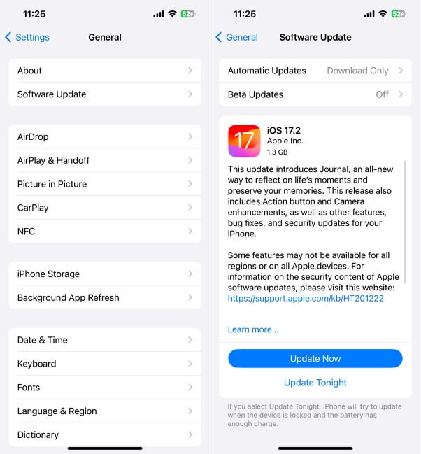 Update the iOS to the Latest Version 