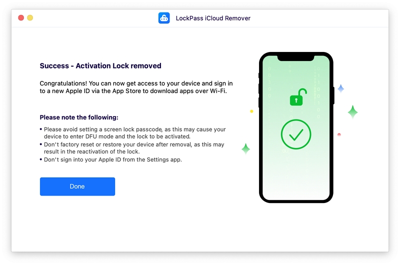 iCloud Activation Lock removed